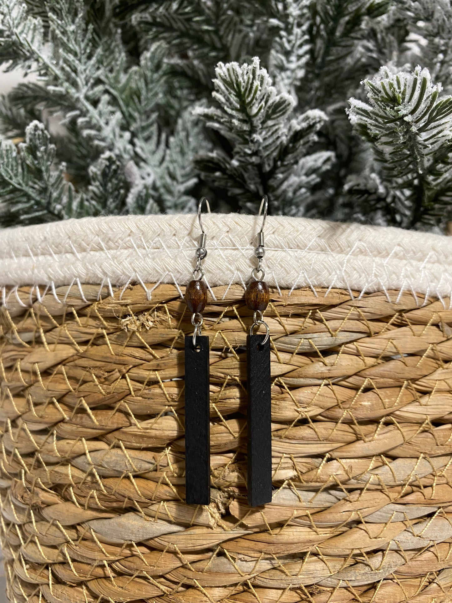 Black drop earrings