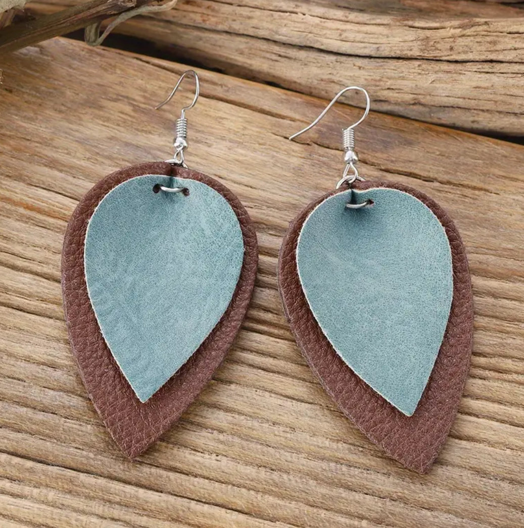 Leather drop earrings