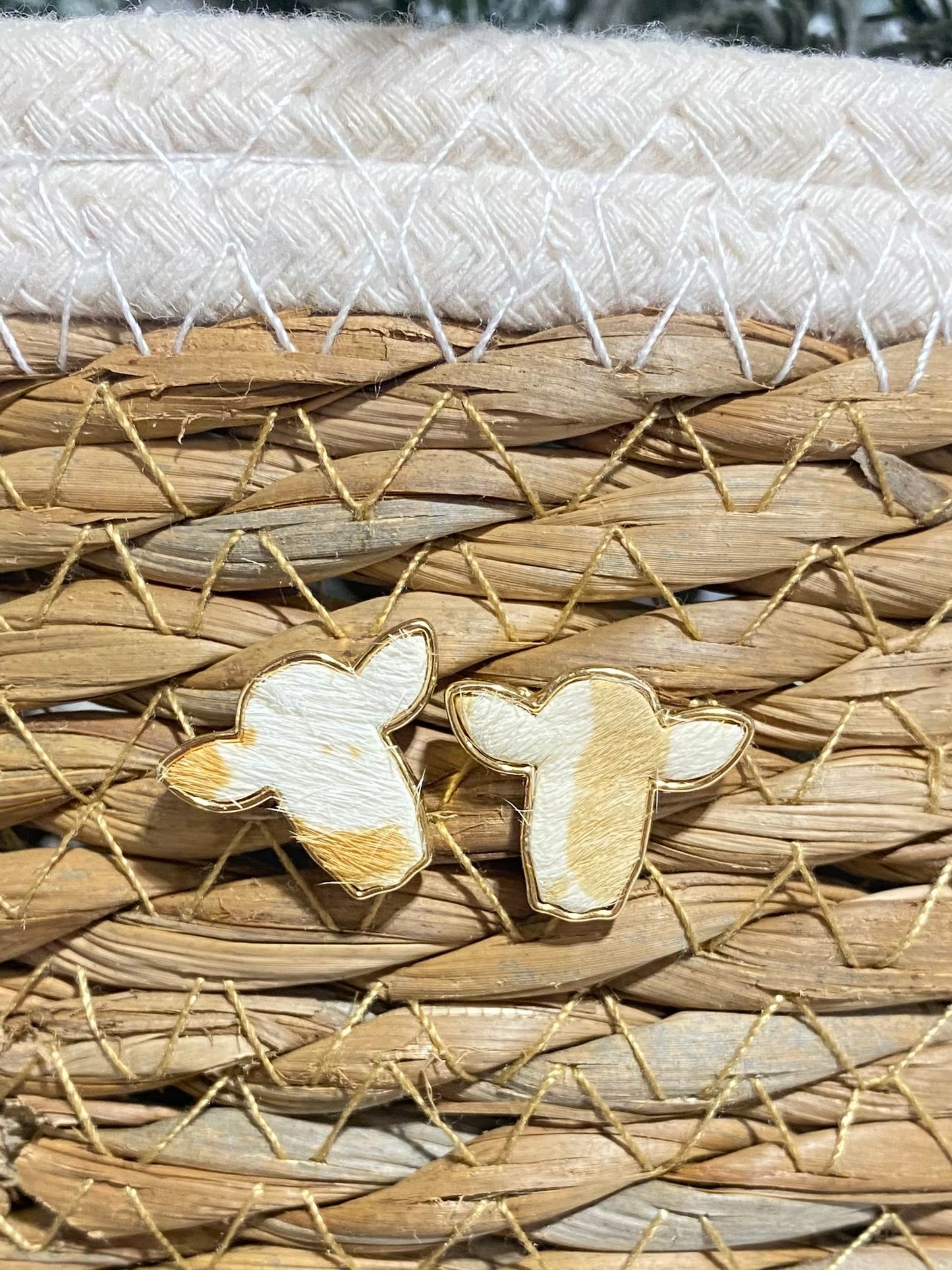 Cow stud earrings