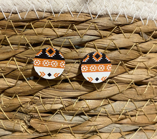 Aztec stud earrings