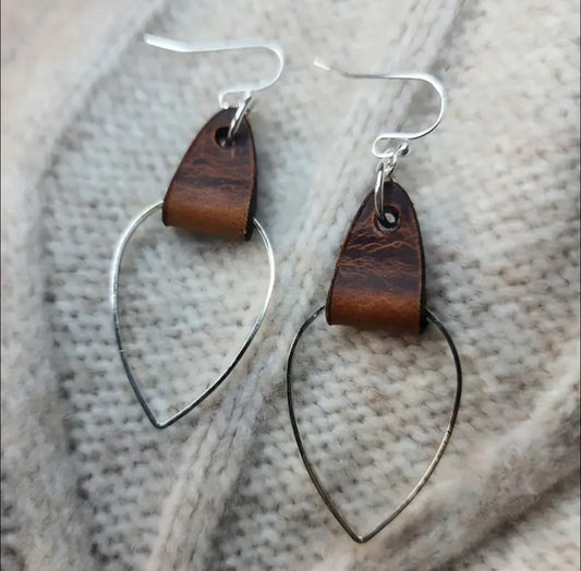 Leather drop earrings