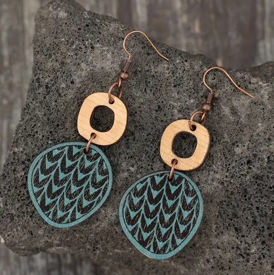 Wood drop earrings