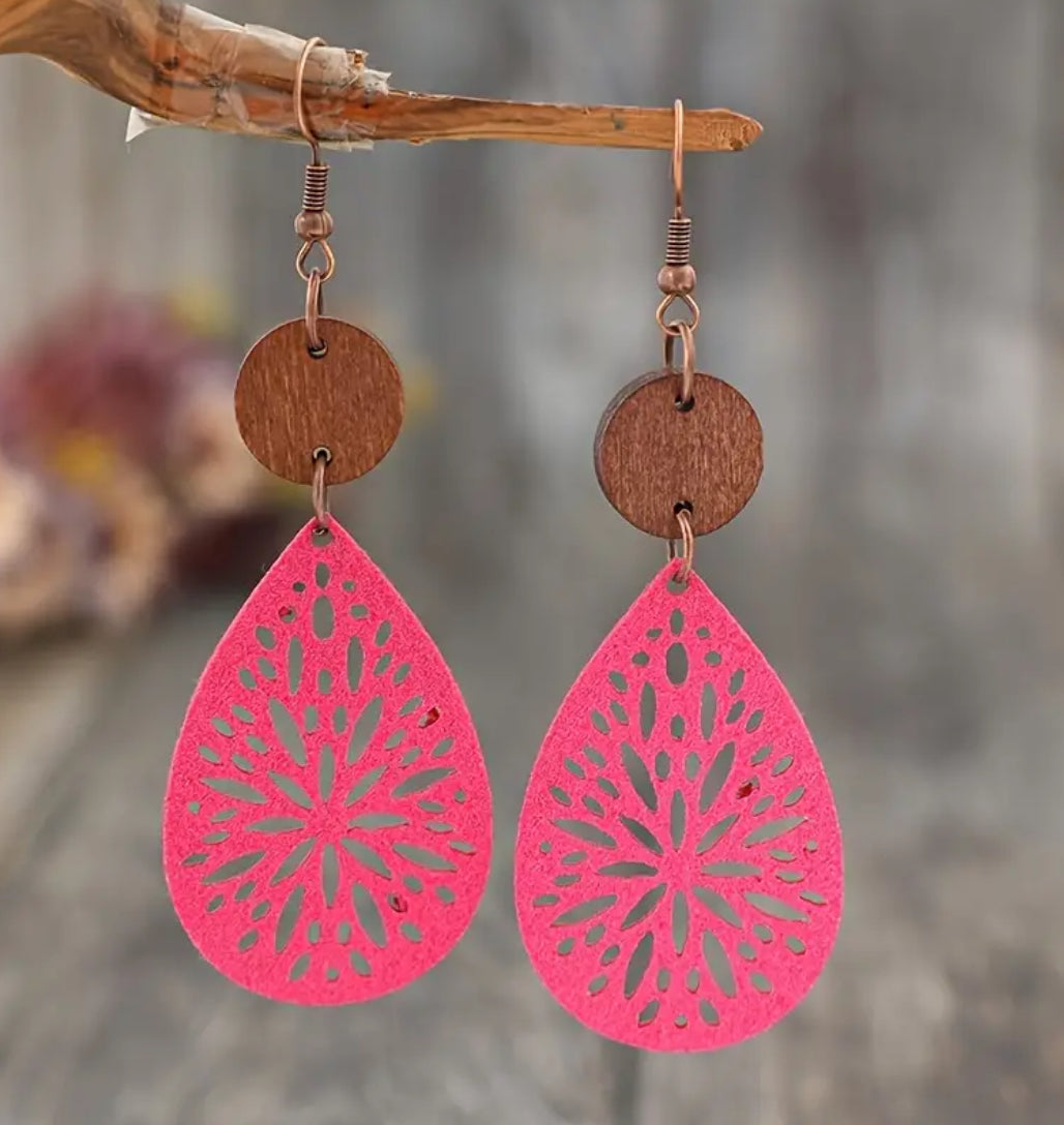 Pink dangle earrings