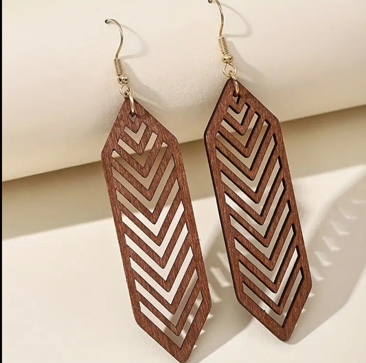 Wooden arrow earrings