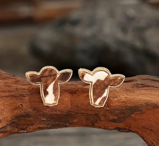 Cow stud earrings