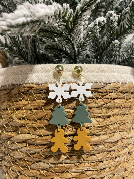 Chrismtas acrylic drop earrings